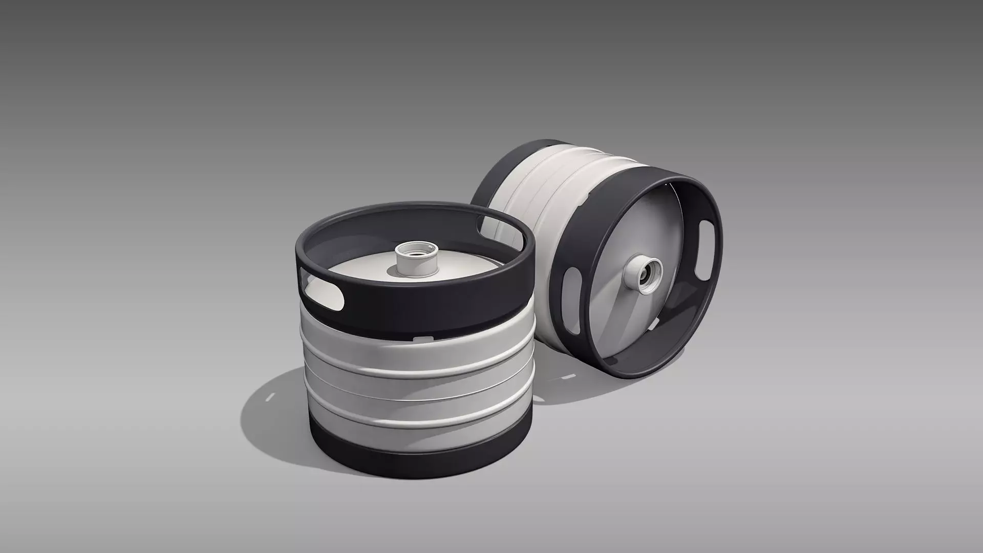 Keg Quarter Barrel Low-poly 3D model_0