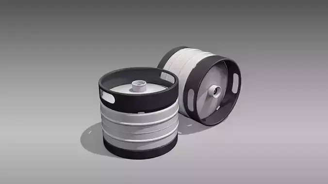 Keg Quarter Barrel Low-poly 3D model