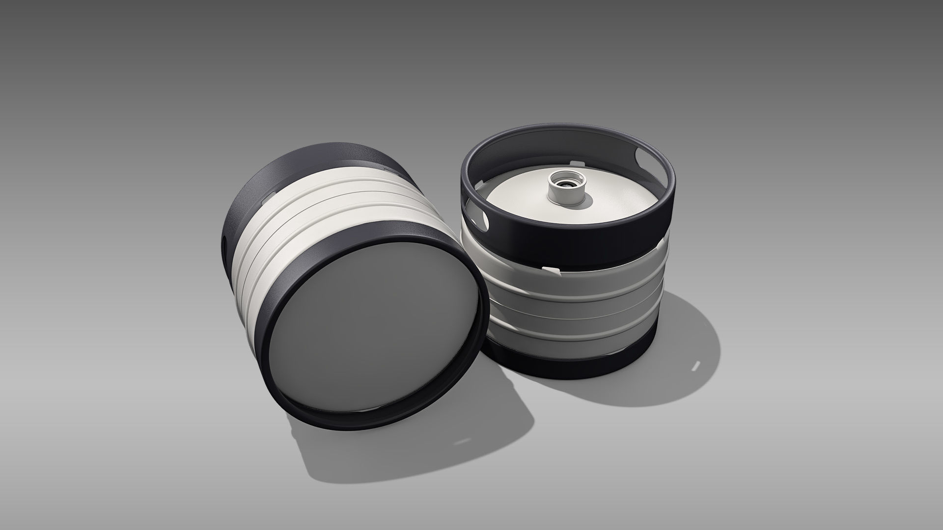 Keg Quarter Barrel Low-poly 3D model_8