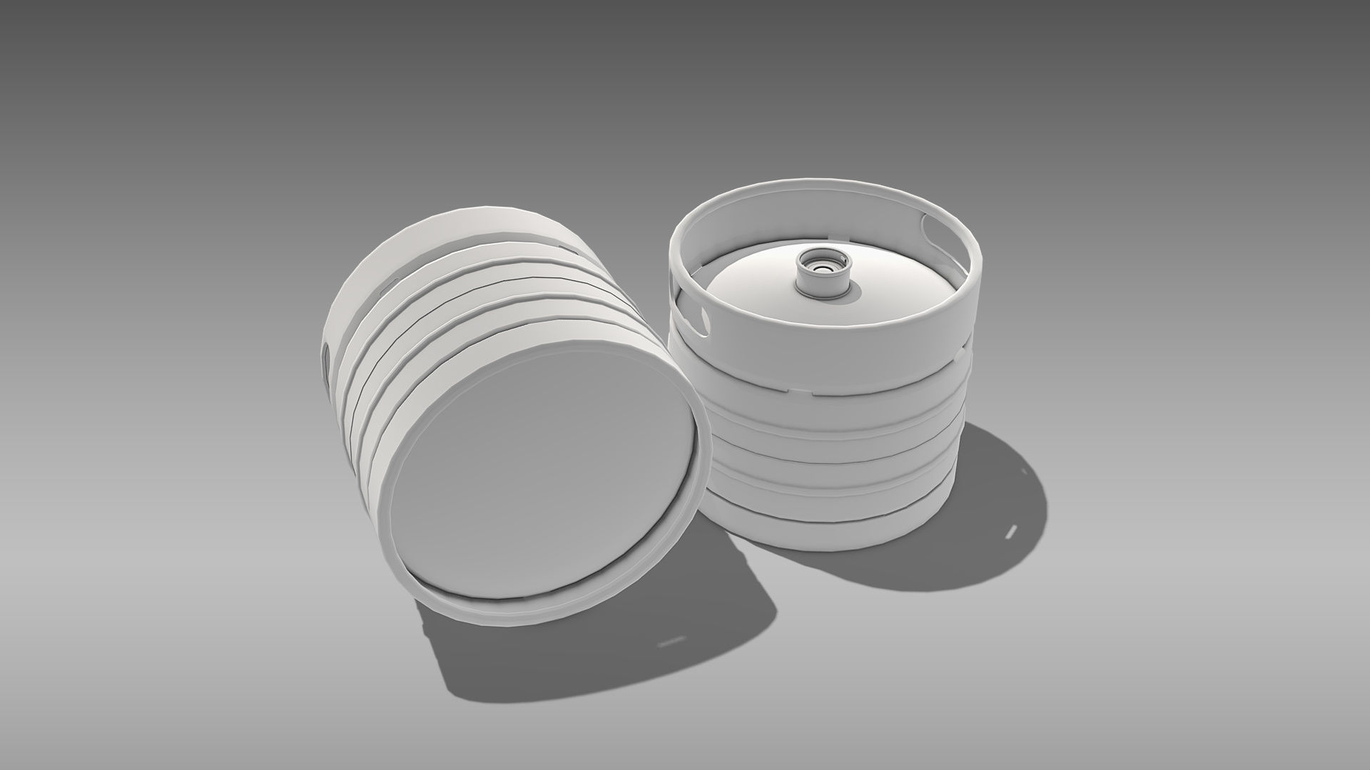 Keg Quarter Barrel Low-poly 3D model_13