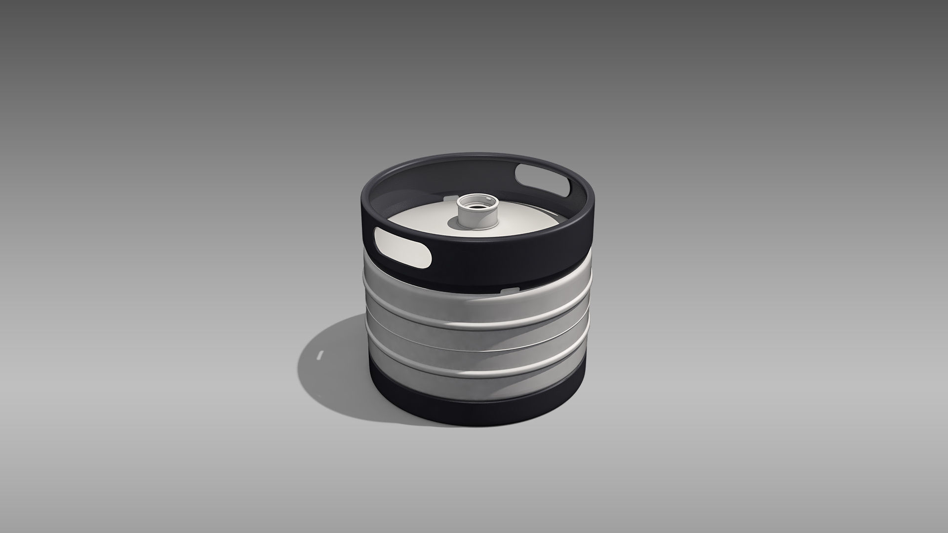 Keg Quarter Barrel Low-poly 3D model_2