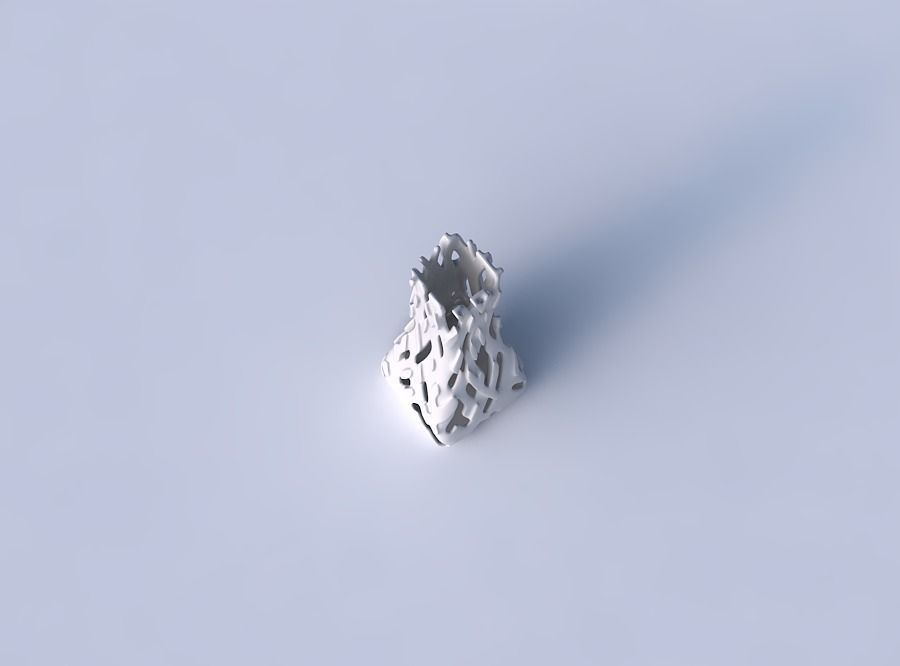 Vase squeezed rectangle with smooth cuts and bulges  3D print model_2