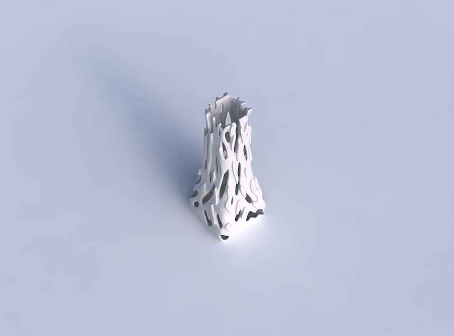 Vase squeezed rectangle with smooth cuts and bulges  3D print model_1