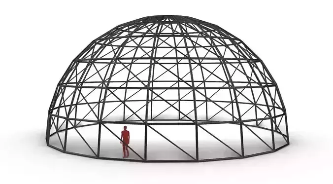 Dome wire-frame structure with Diagonal reinforcement v2