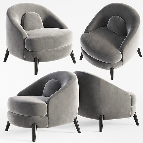 Bocca Lounge Chair Josephdirand 3D model