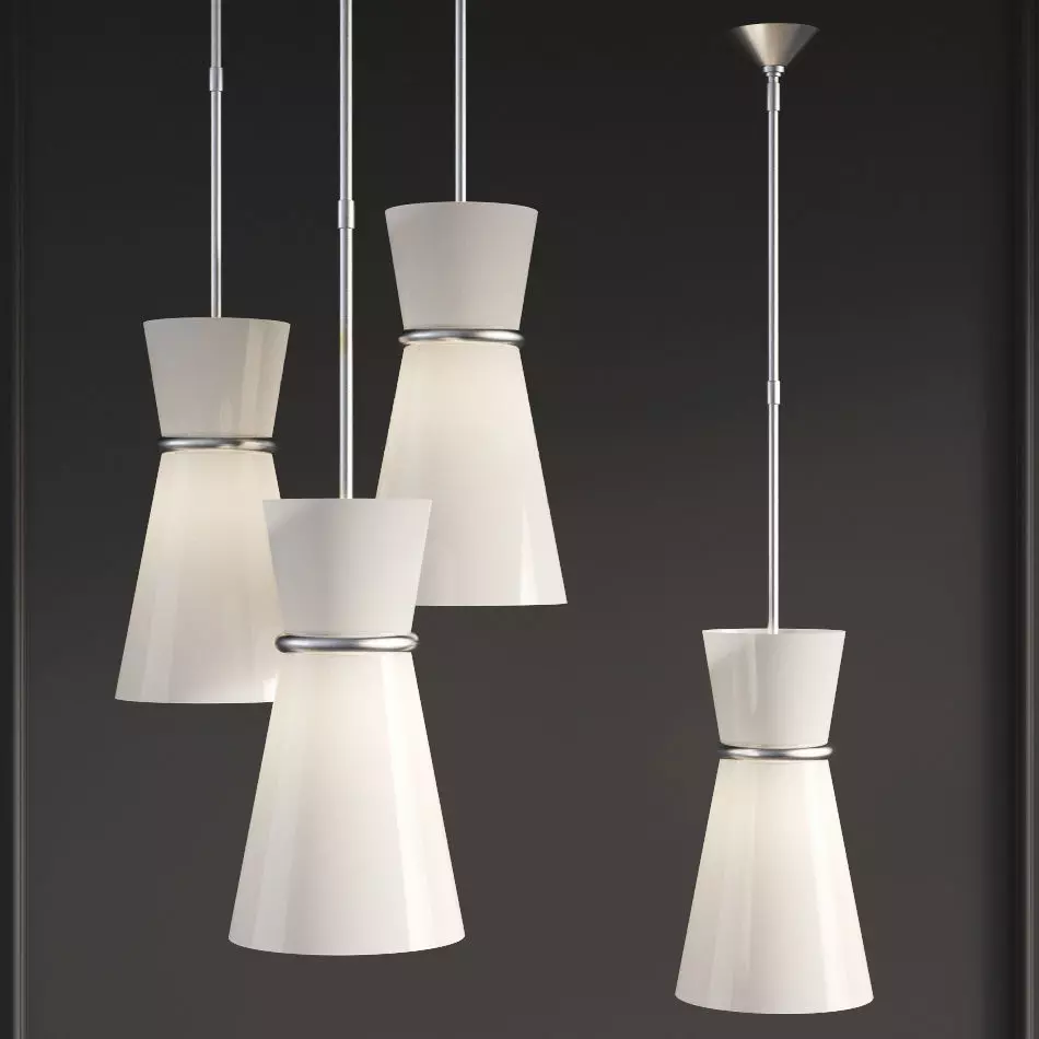 Clarkson Small Single Pendant Chrome 3D model_0