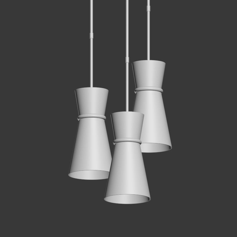 Clarkson Small Single Pendant Chrome 3D model_3