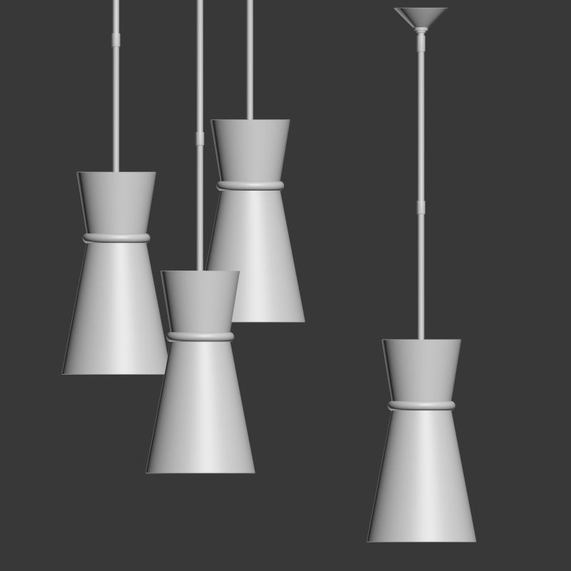 Clarkson Small Single Pendant Chrome 3D model_4