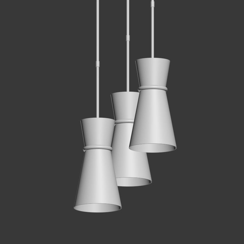 Clarkson Small Single Pendant Chrome 3D model_2
