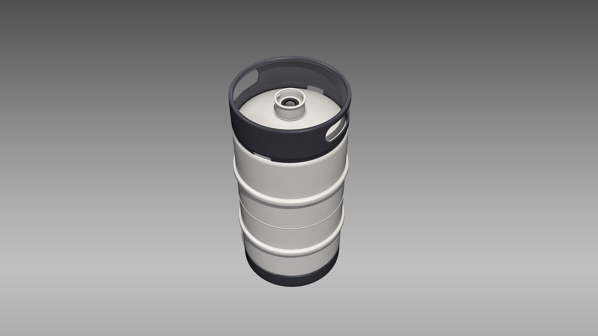 Keg Slim Quarter Barrel Low-poly 3D model_3