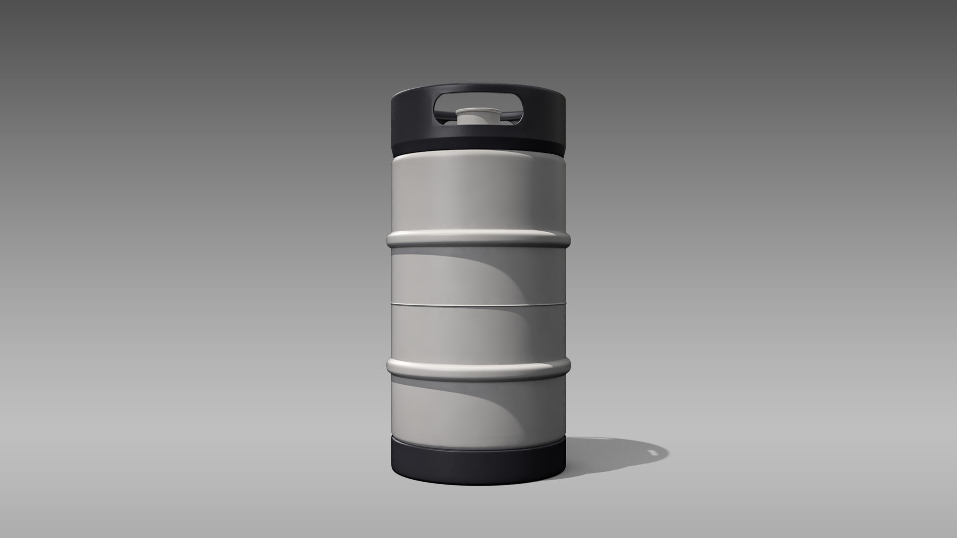 Keg Slim Quarter Barrel Low-poly 3D model_4