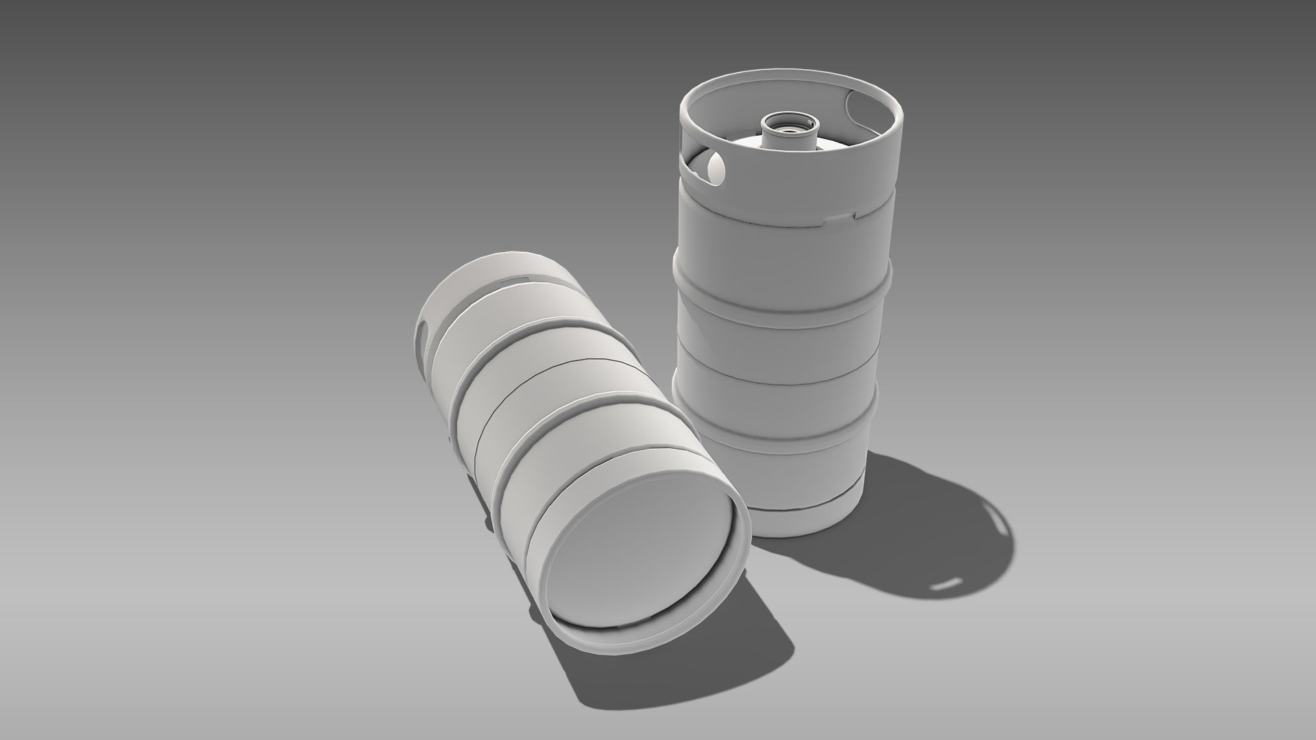 Keg Slim Quarter Barrel Low-poly 3D model_13