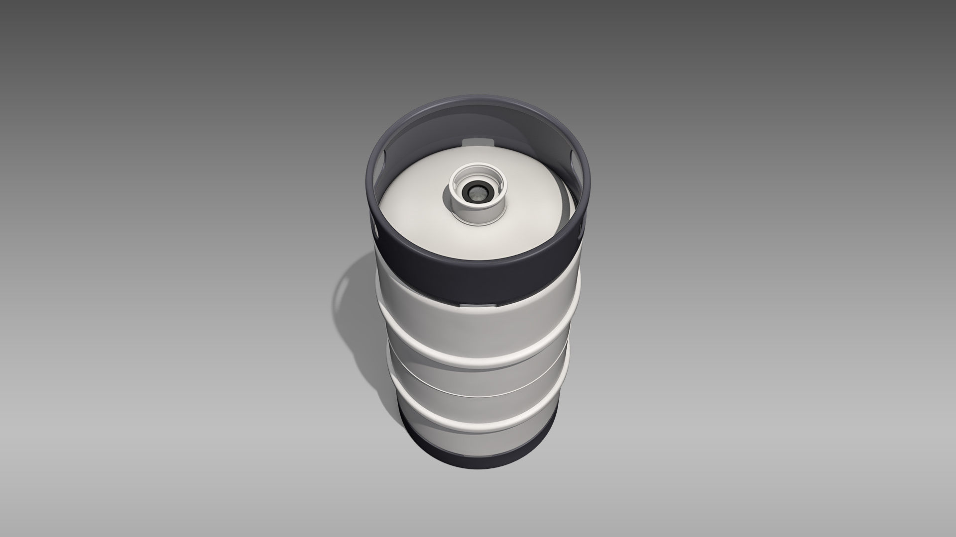 Keg Slim Quarter Barrel Low-poly 3D model_5