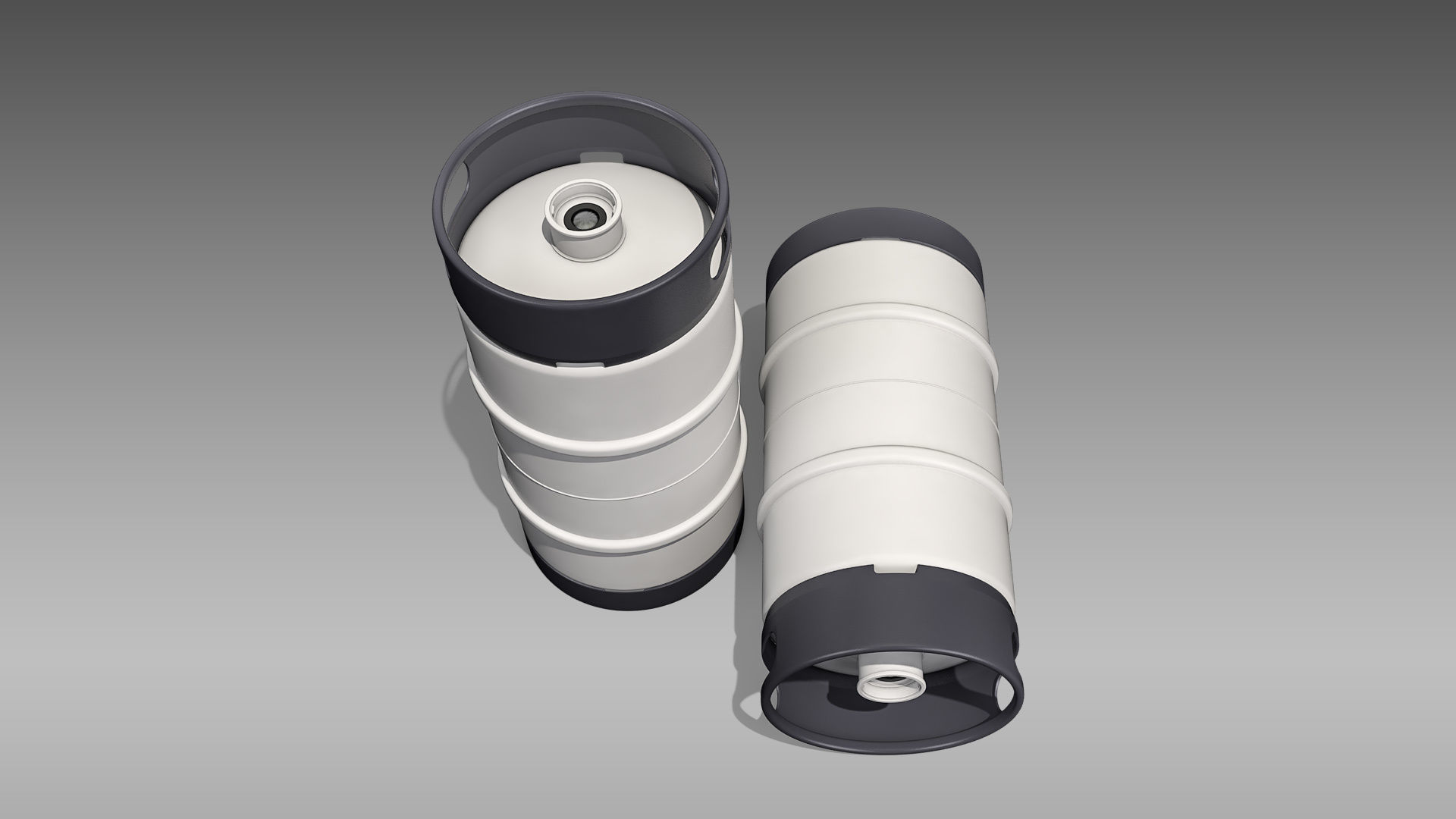 Keg Slim Quarter Barrel Low-poly 3D model_6