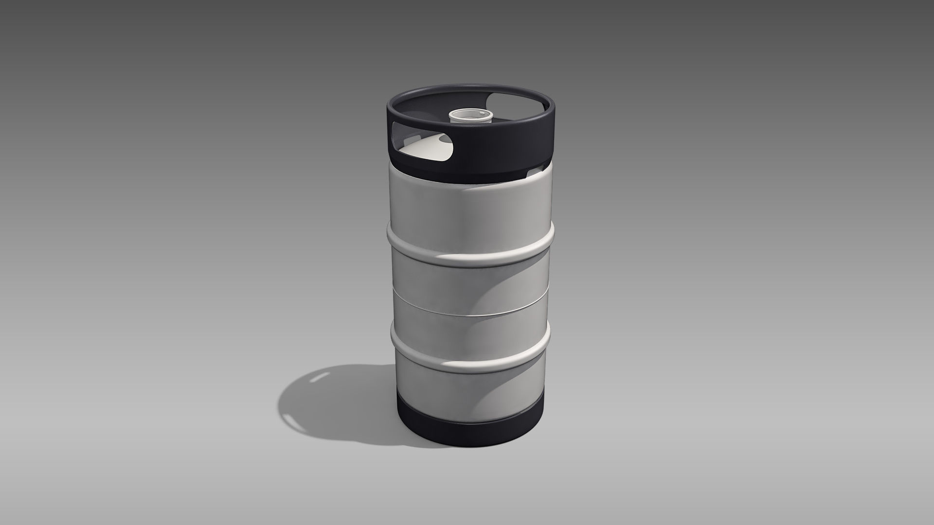 Keg Slim Quarter Barrel Low-poly 3D model_2