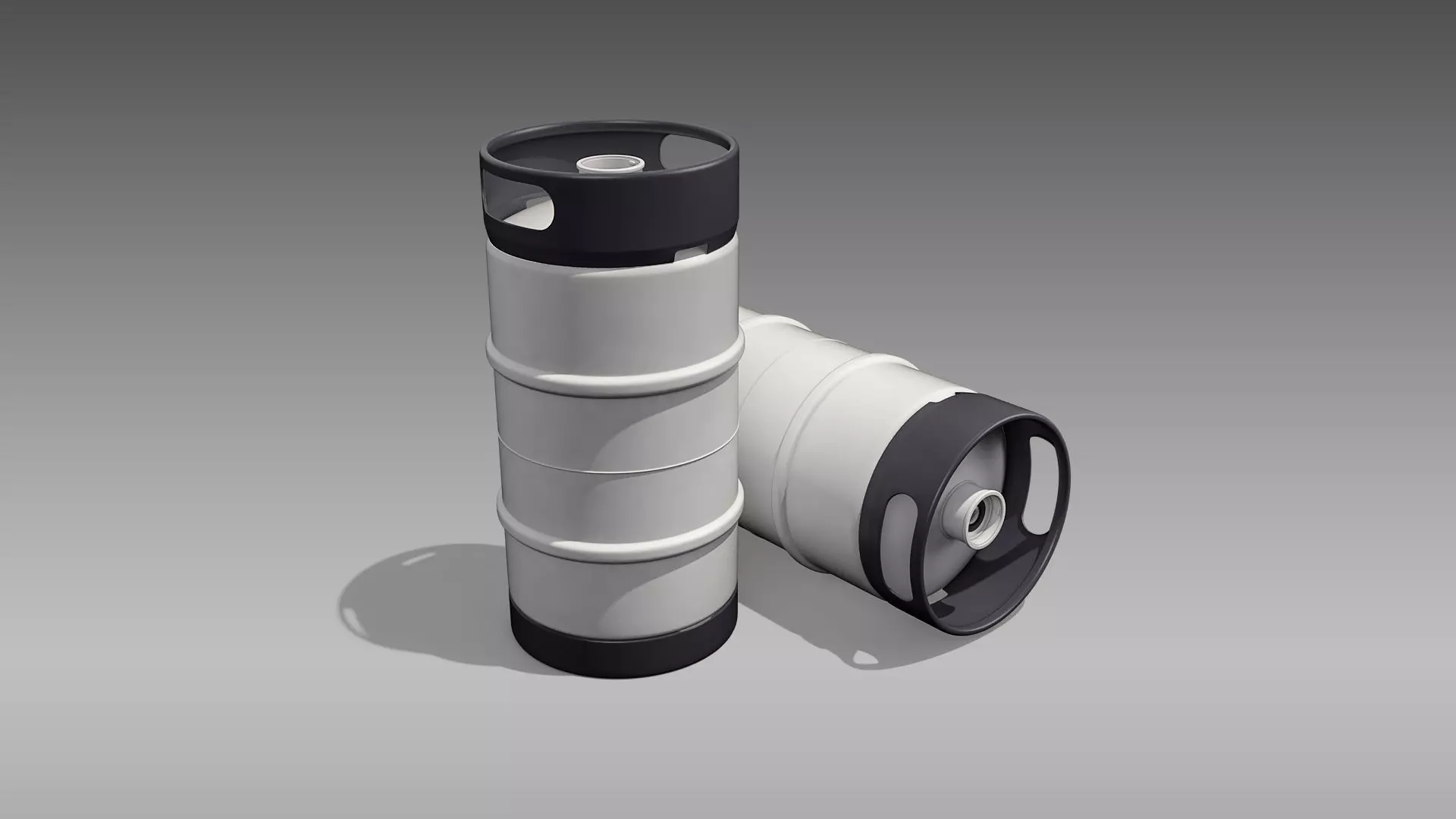 Keg Slim Quarter Barrel Low-poly 3D model_0