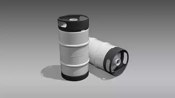 Keg Slim Quarter Barrel Low-poly 3D model