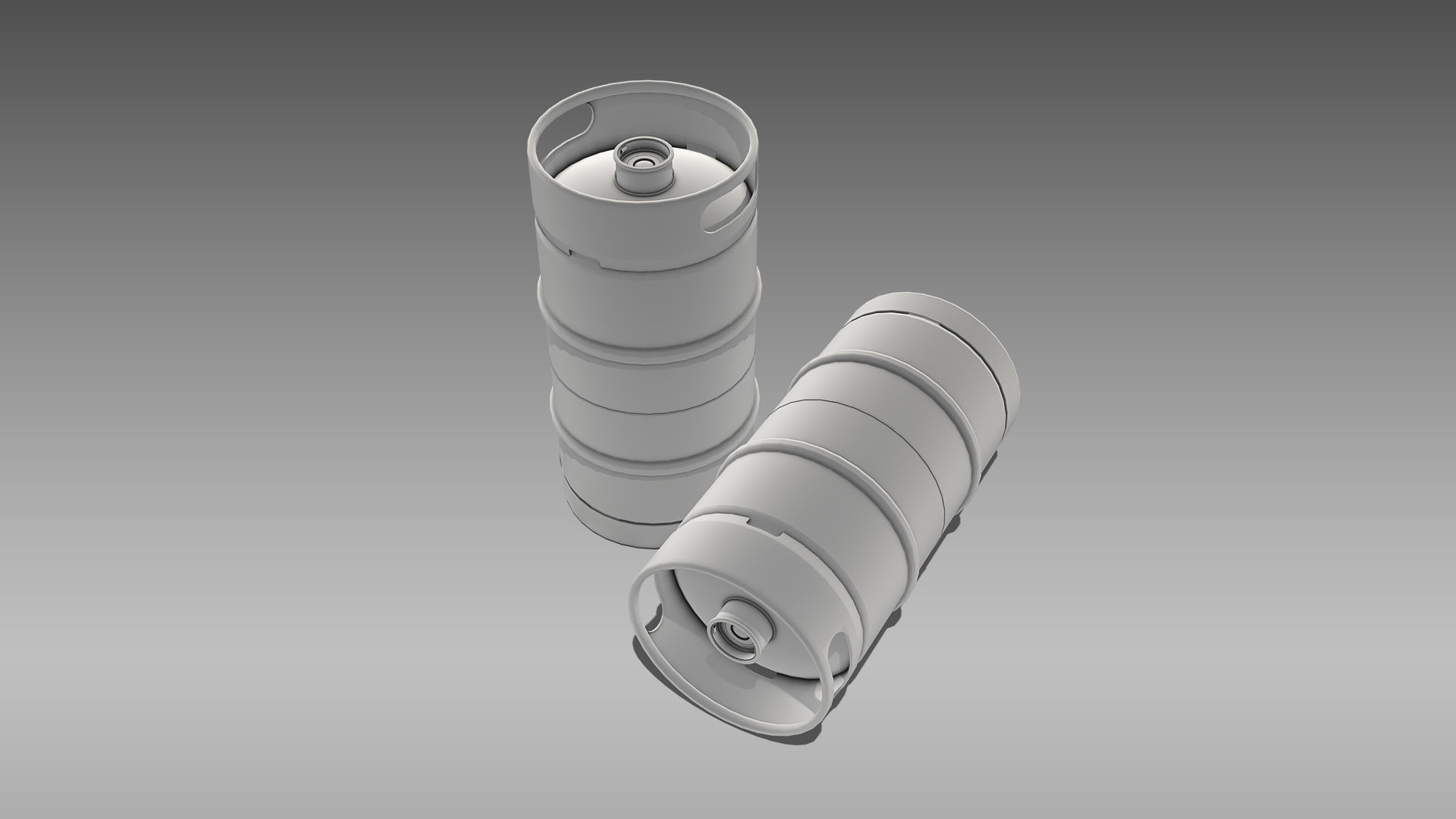 Keg Slim Quarter Barrel Low-poly 3D model_11