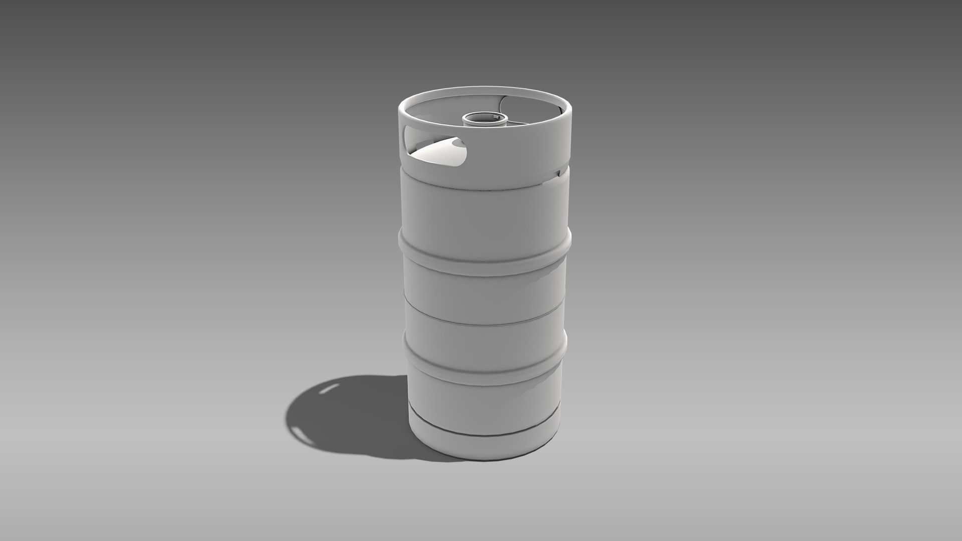Keg Slim Quarter Barrel Low-poly 3D model_9