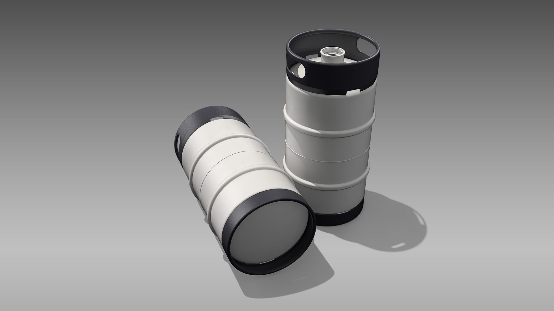 Keg Slim Quarter Barrel Low-poly 3D model_8