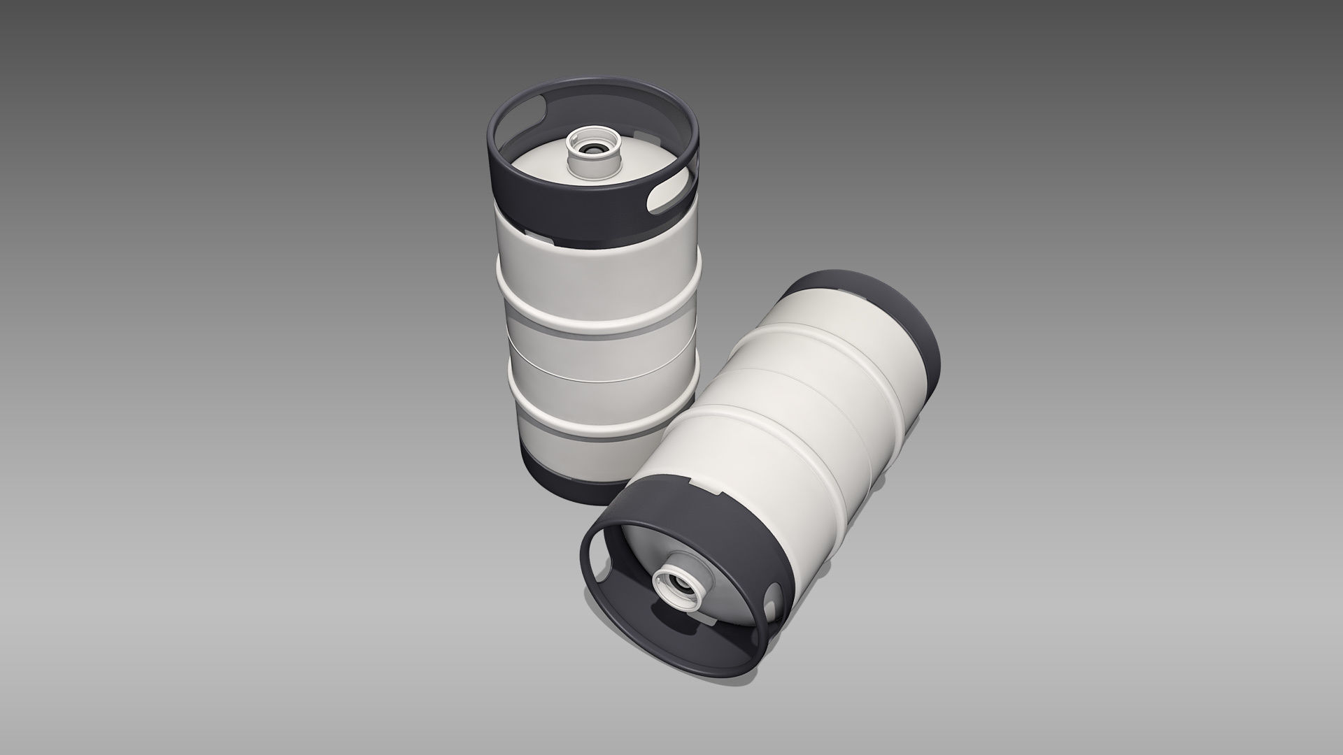 Keg Slim Quarter Barrel Low-poly 3D model_1