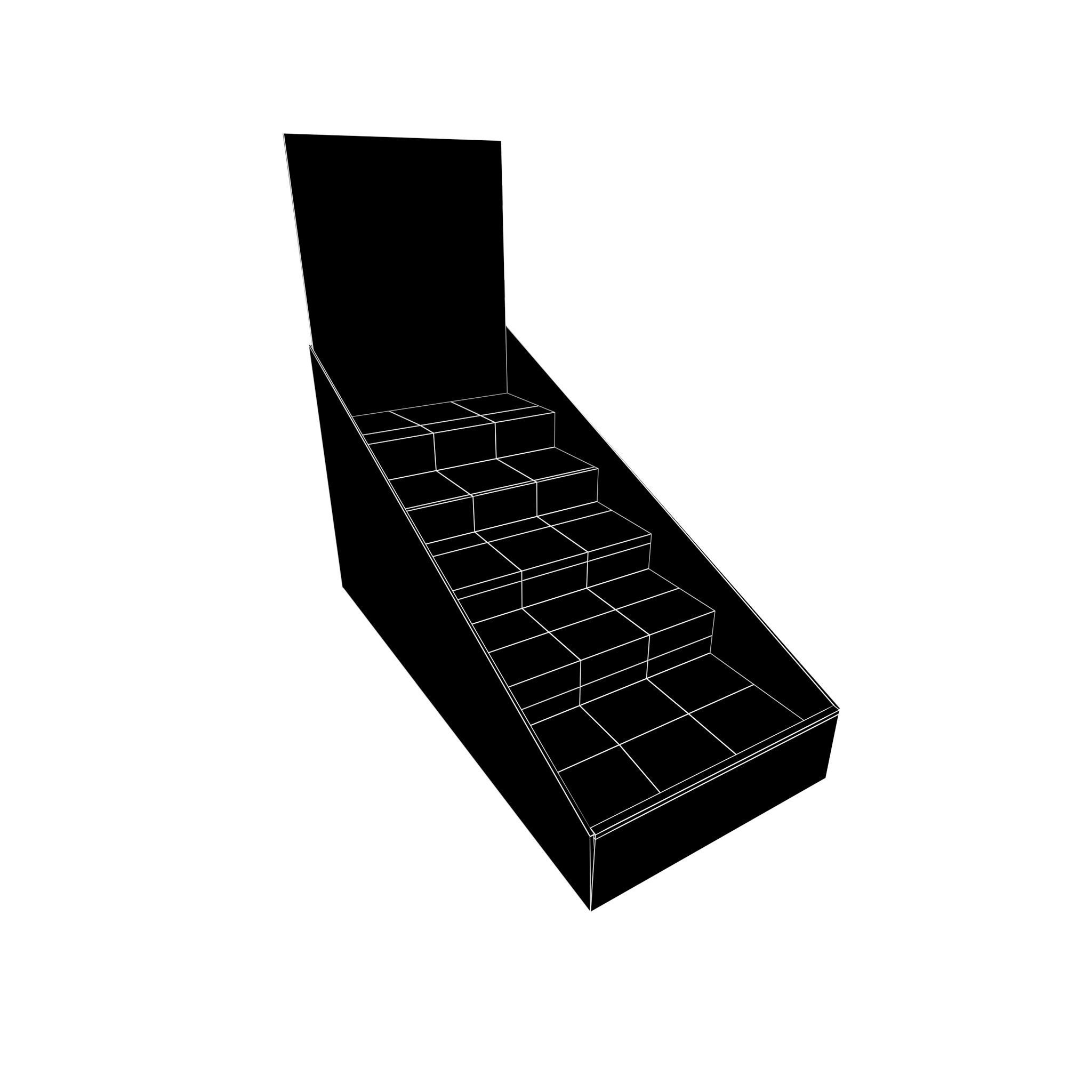 Product Display Stand Cardboard v1 002 Low-poly 3D model_5