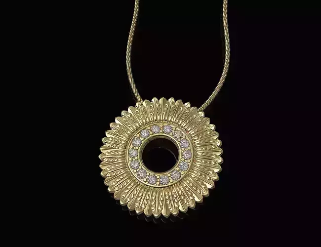 Circle of feathers pendant