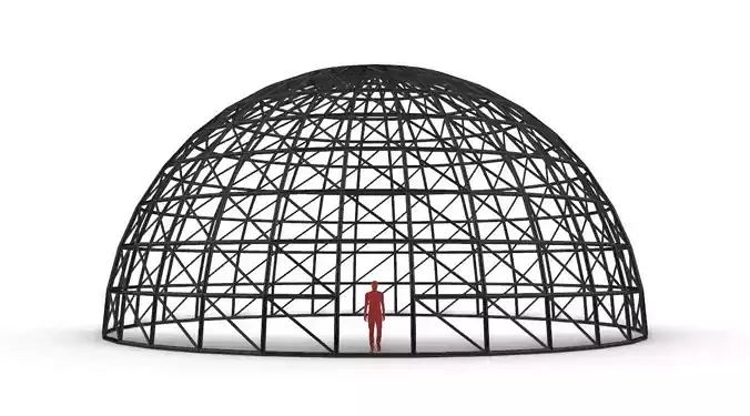 Dome wire-frame structure with Diagonal reinforcement v3