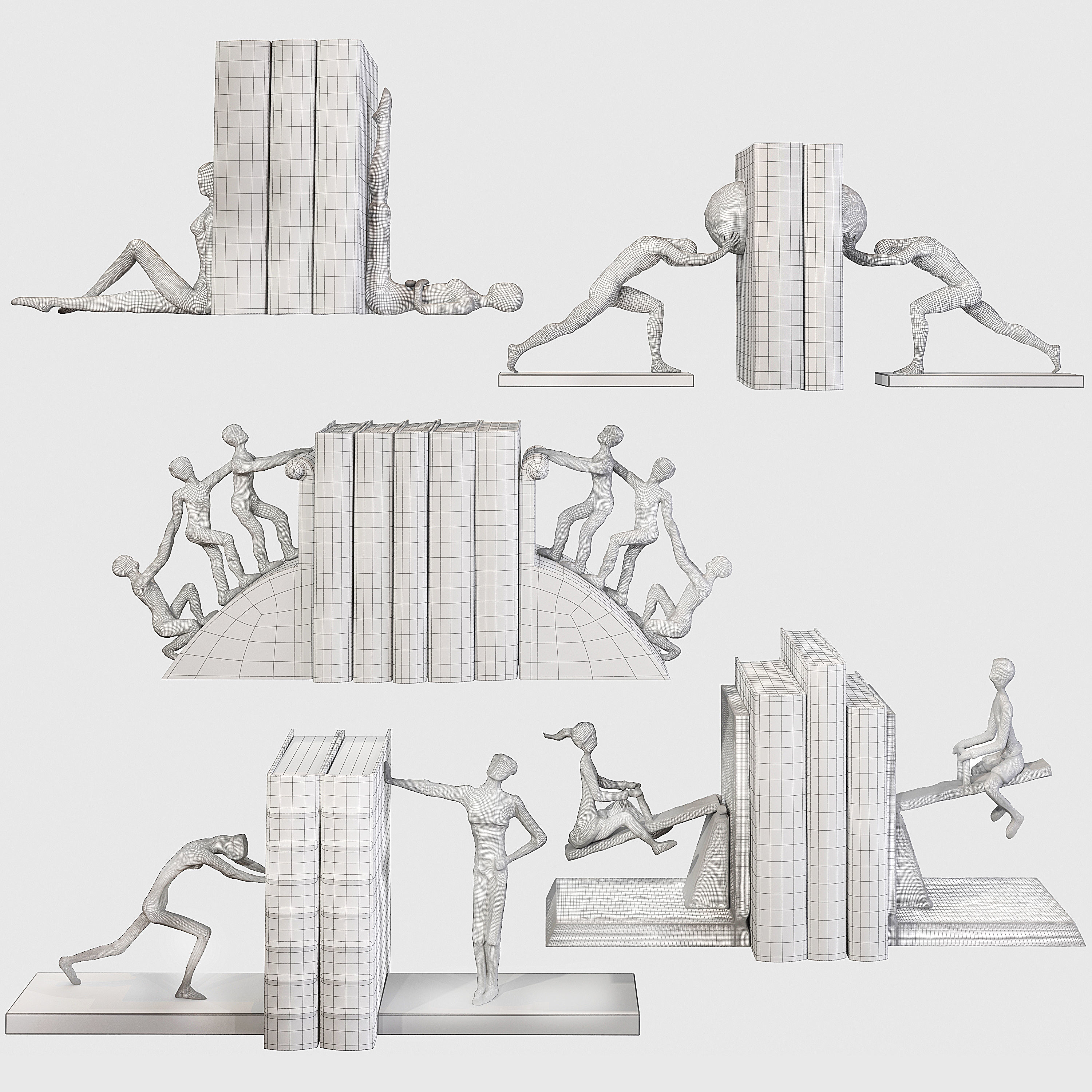 Bookends set 02 3D model_6