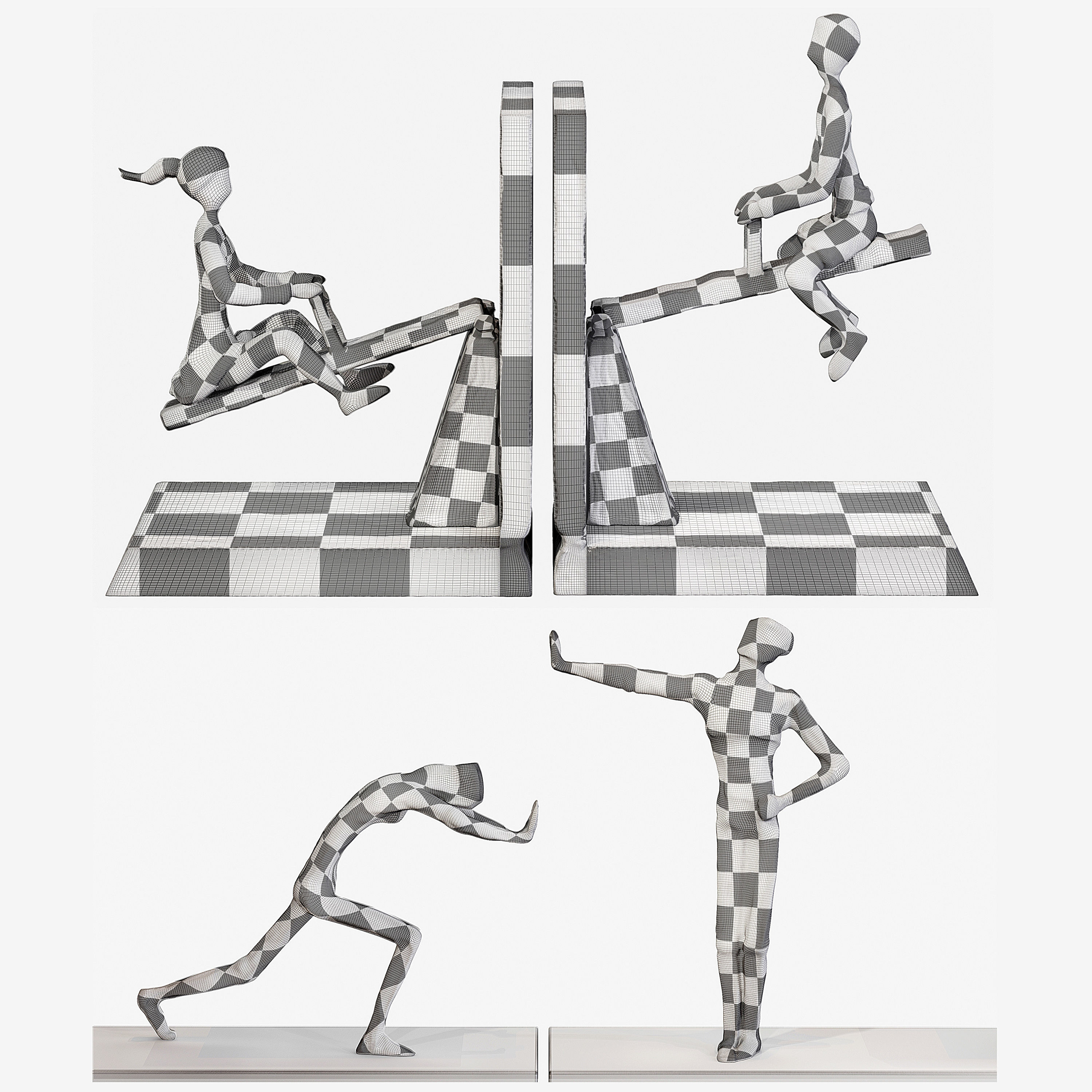 Bookends set 02 3D model_8