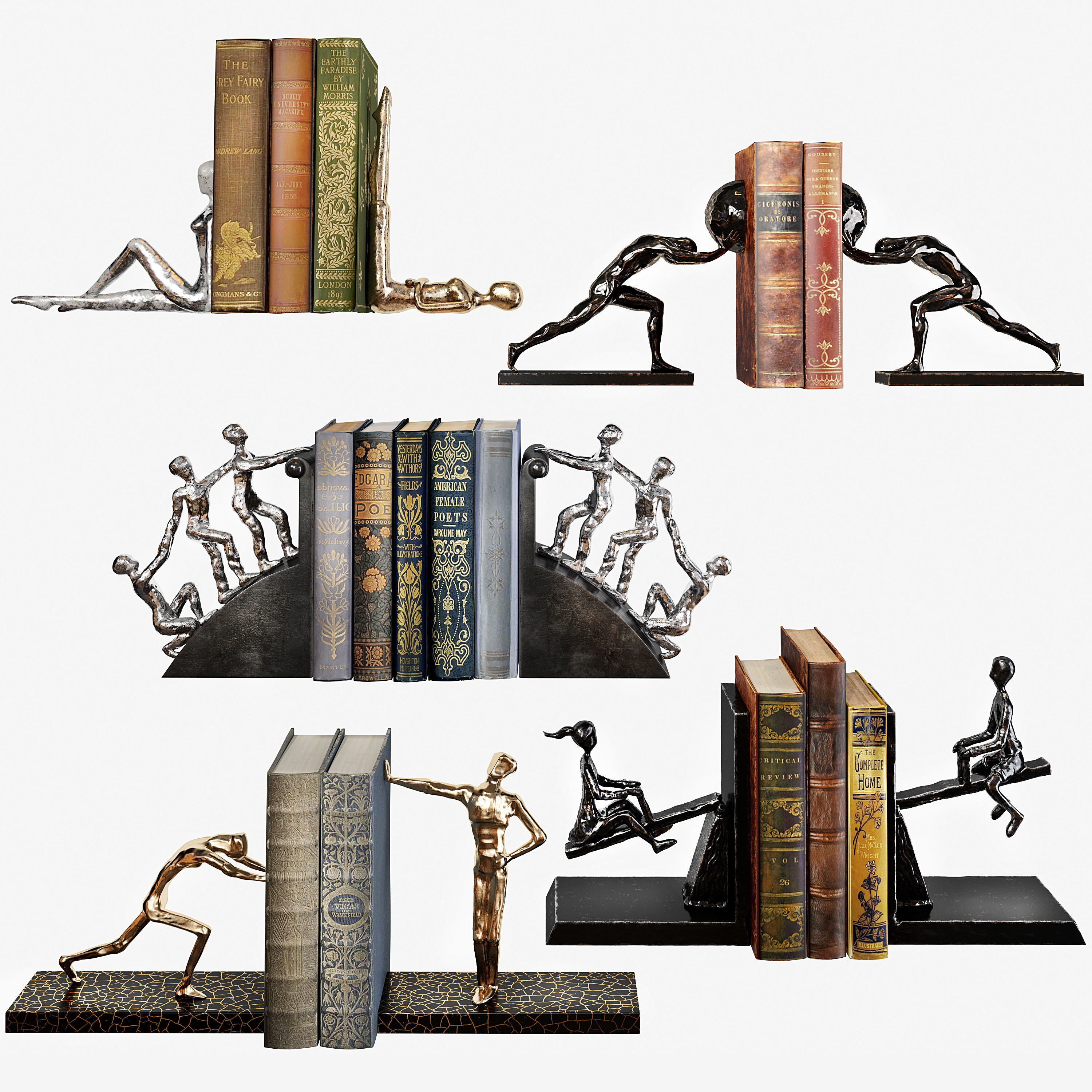 Bookends set 02 3D model_1