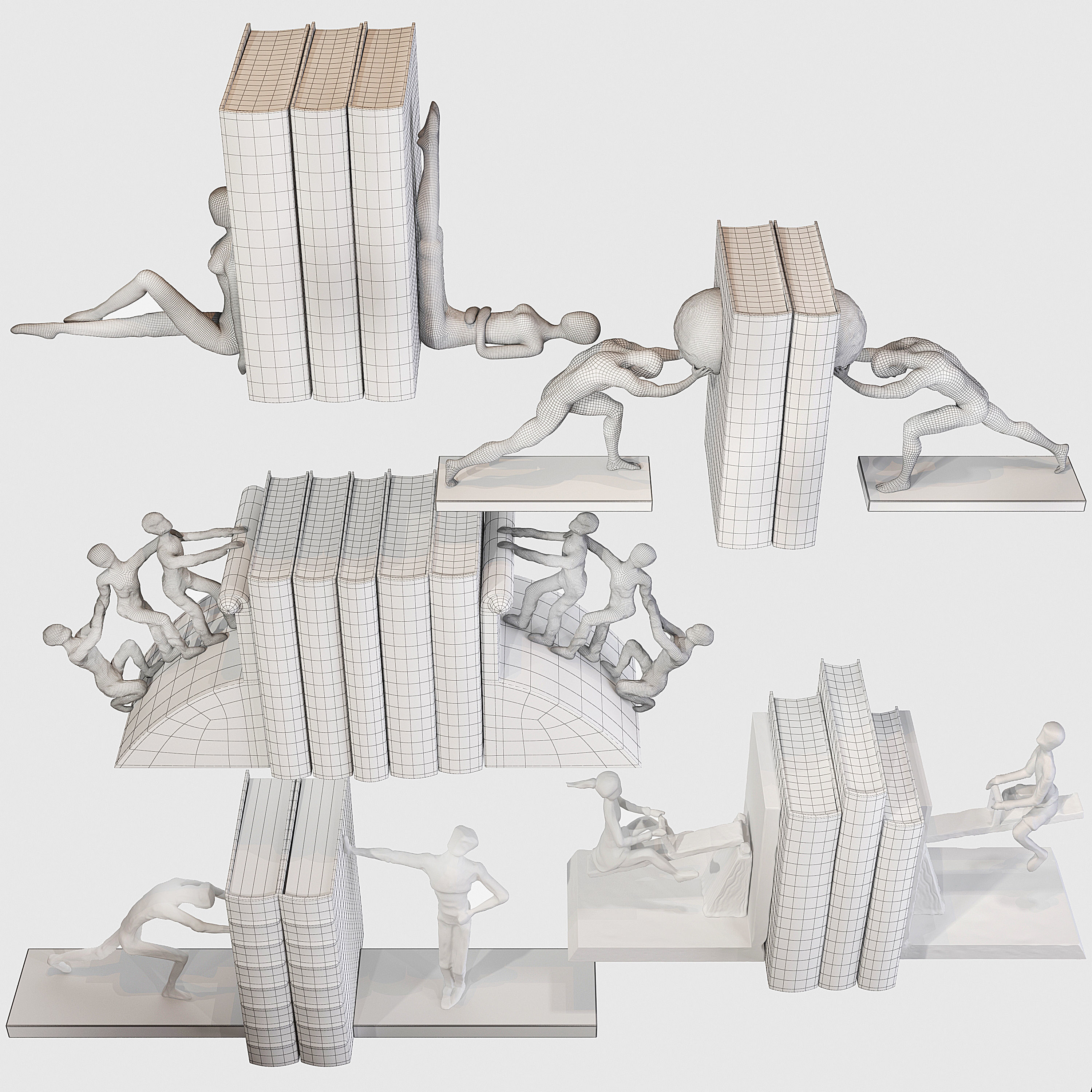 Bookends set 02 3D model_3