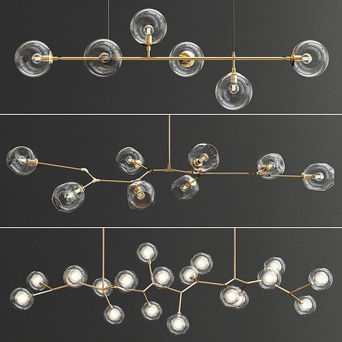 Collection branching chandeliers 3D model