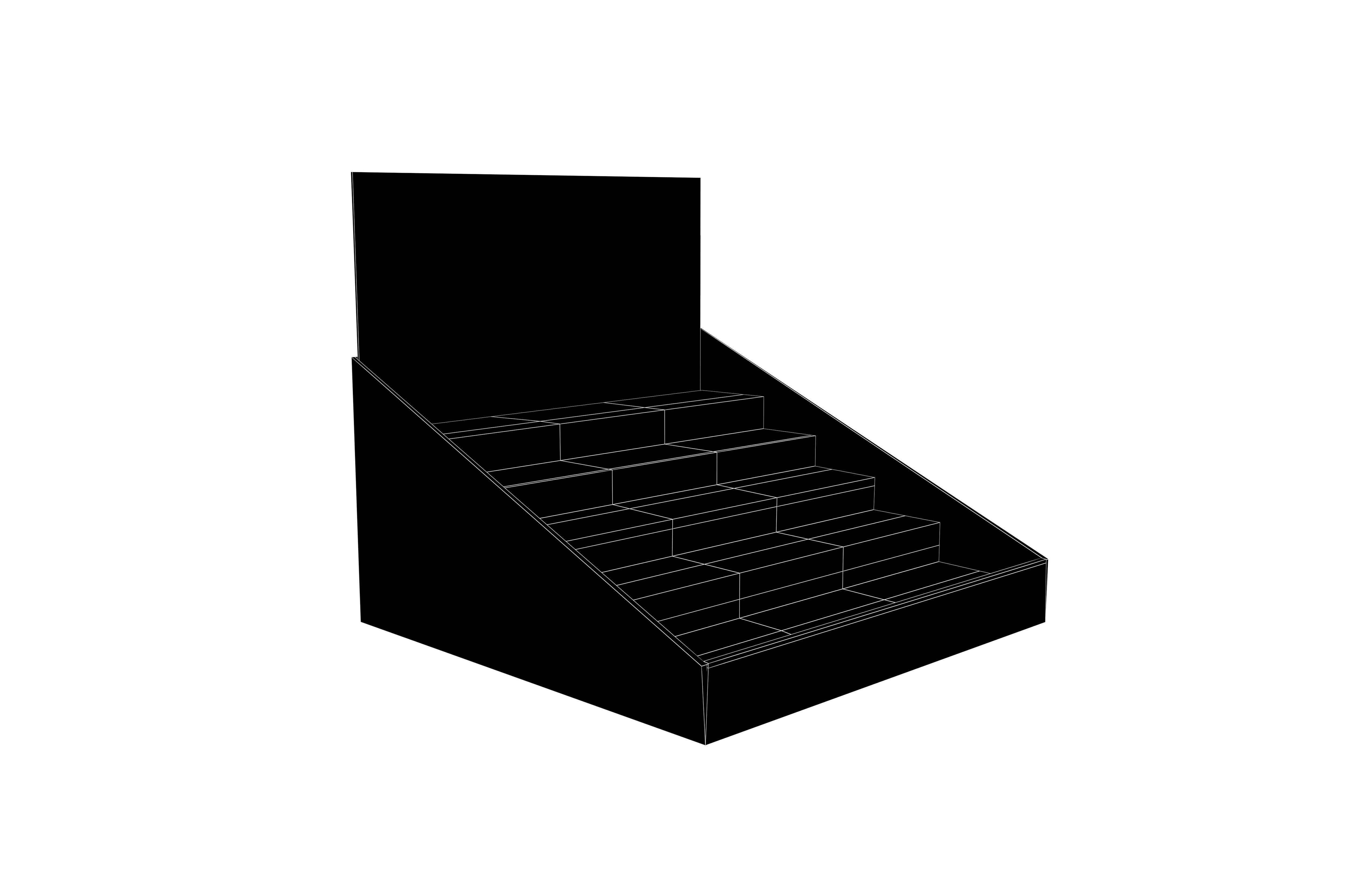 Product Display Stand Cardboard v2 003 Low-poly 3D model_7