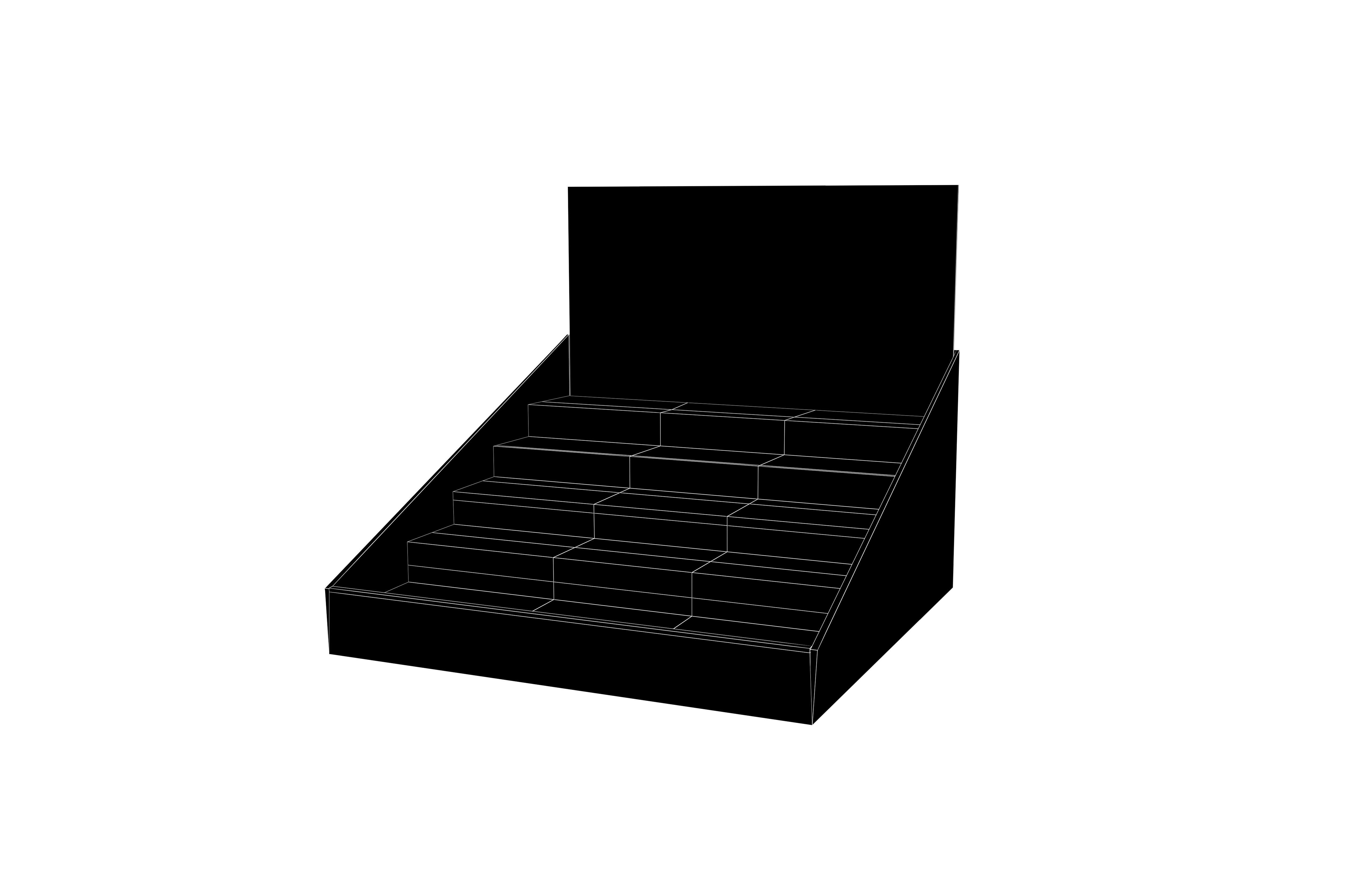 Product Display Stand Cardboard v2 003 Low-poly 3D model_6