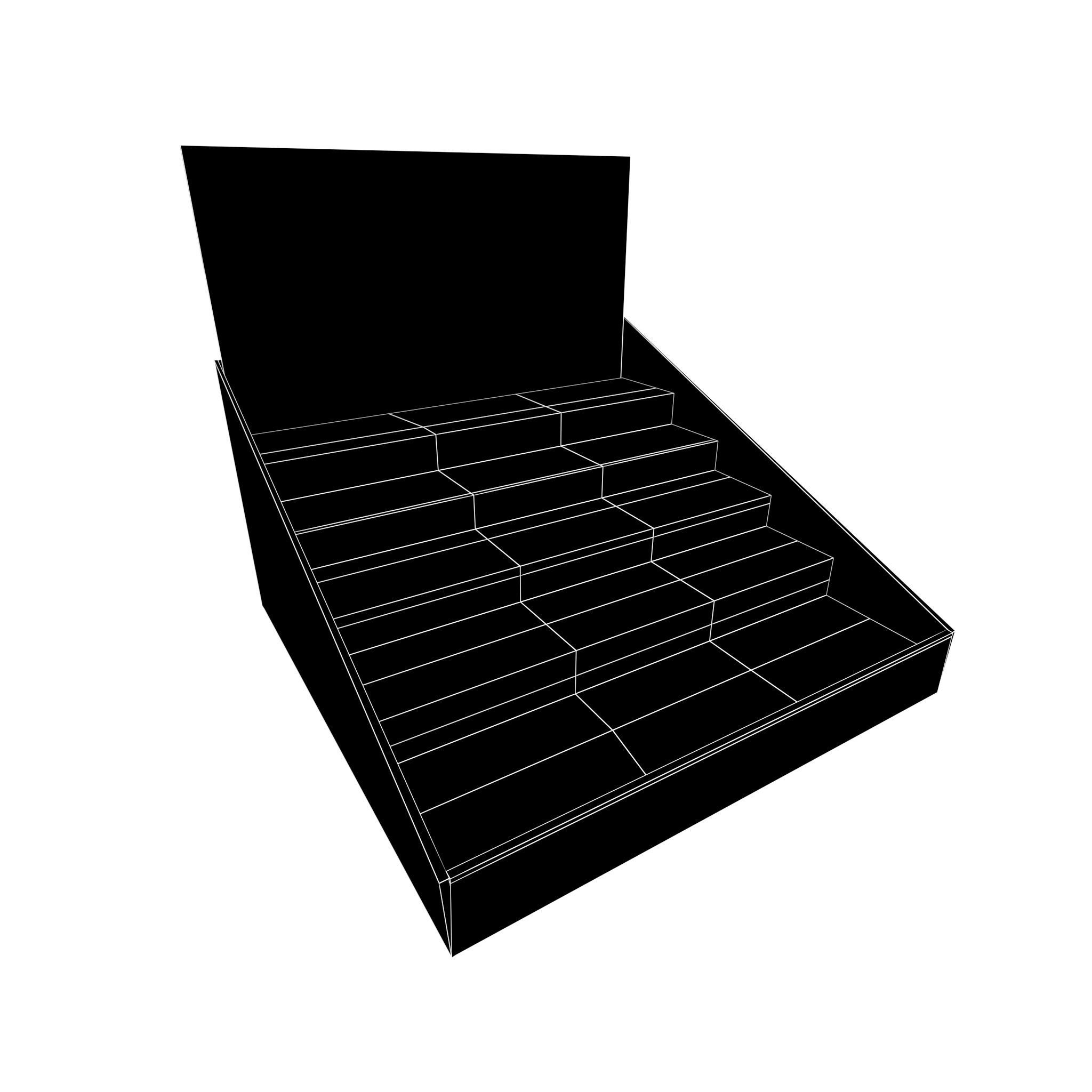 Product Display Stand Cardboard v2 003 Low-poly 3D model_4