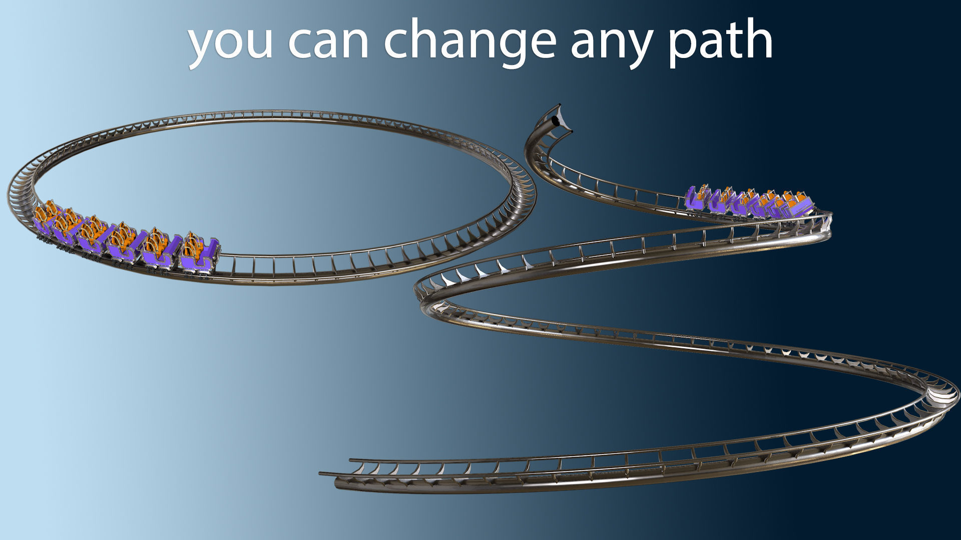 3d Animated Roller Coaster Train 3D model_6