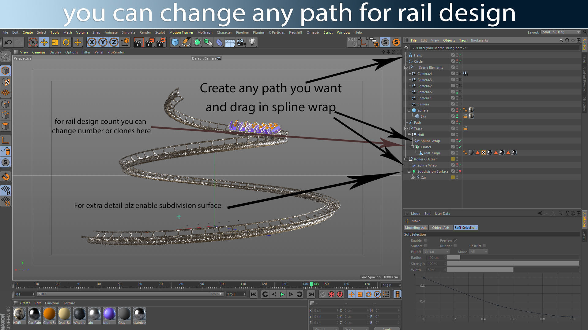 3d Animated Roller Coaster Train 3D model_4