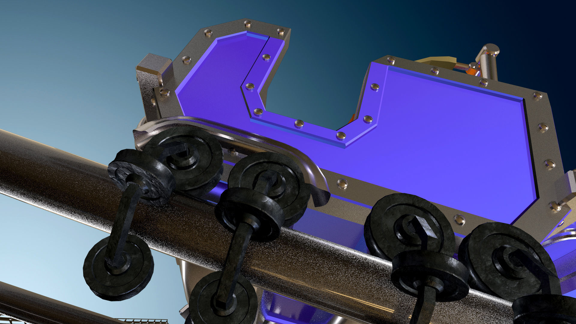 3d Animated Roller Coaster Train 3D model_9