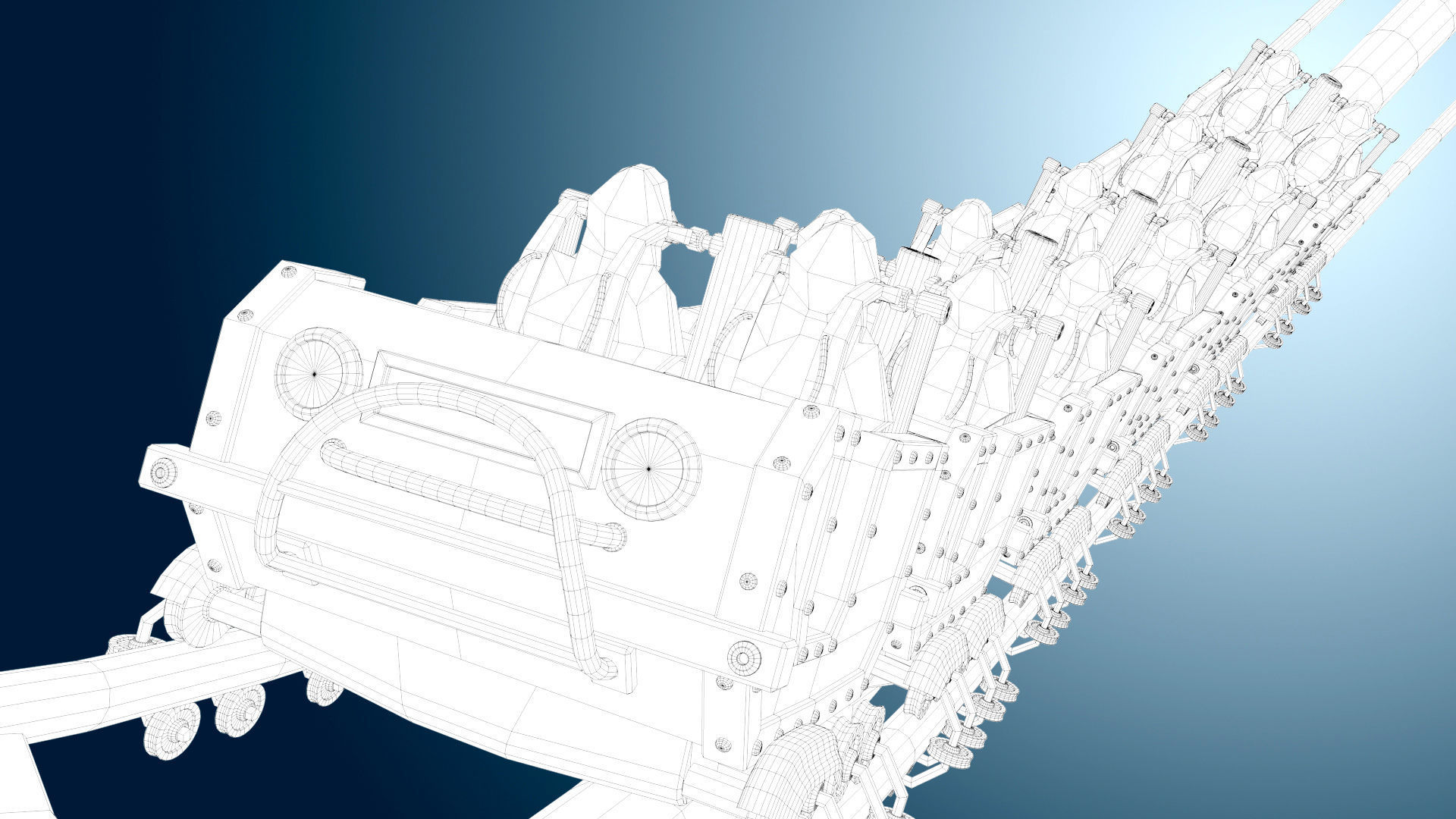 3d Animated Roller Coaster Train 3D model_13