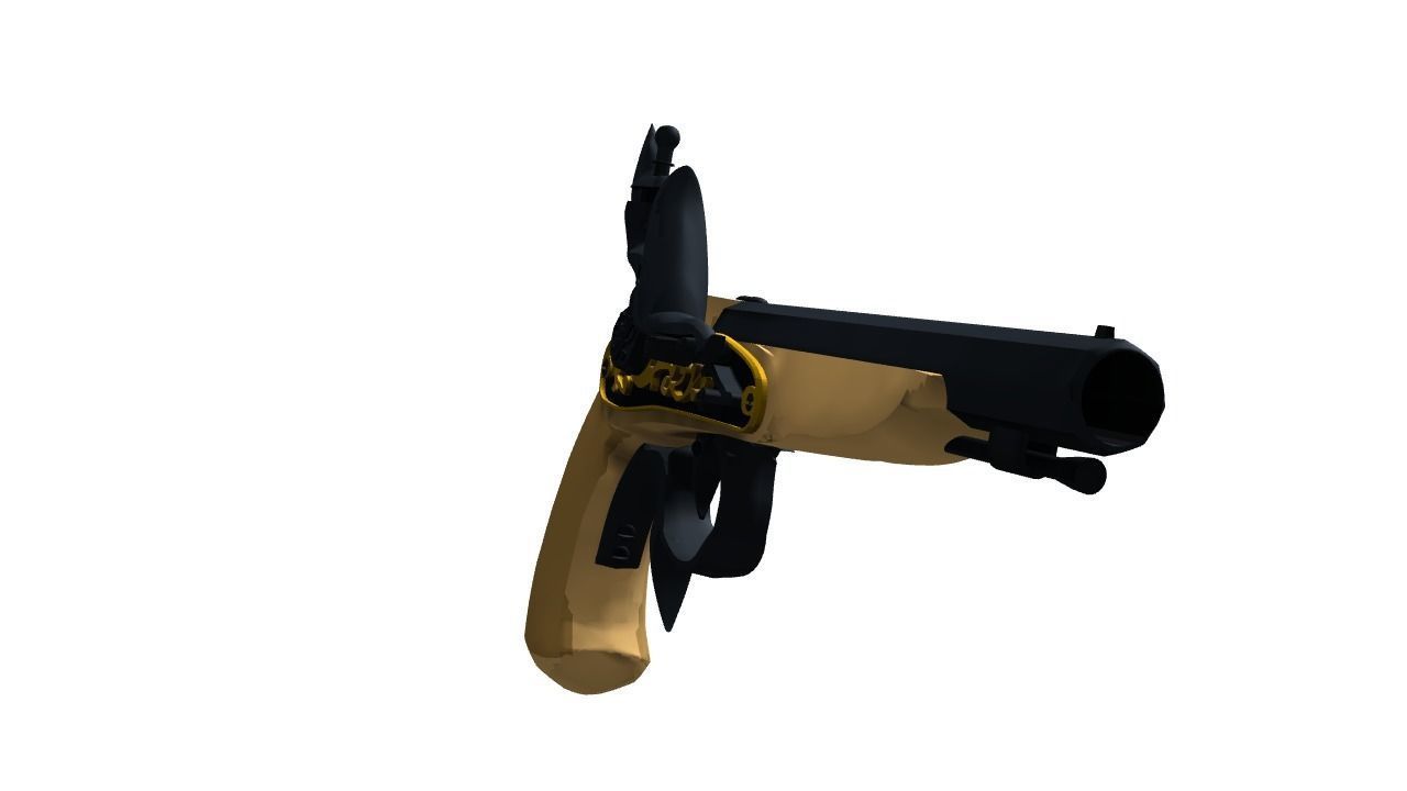 Buccan Flintlock Pistol 3D model_8