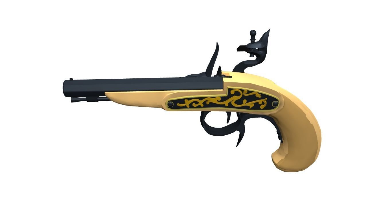 Buccan Flintlock Pistol 3D model_4