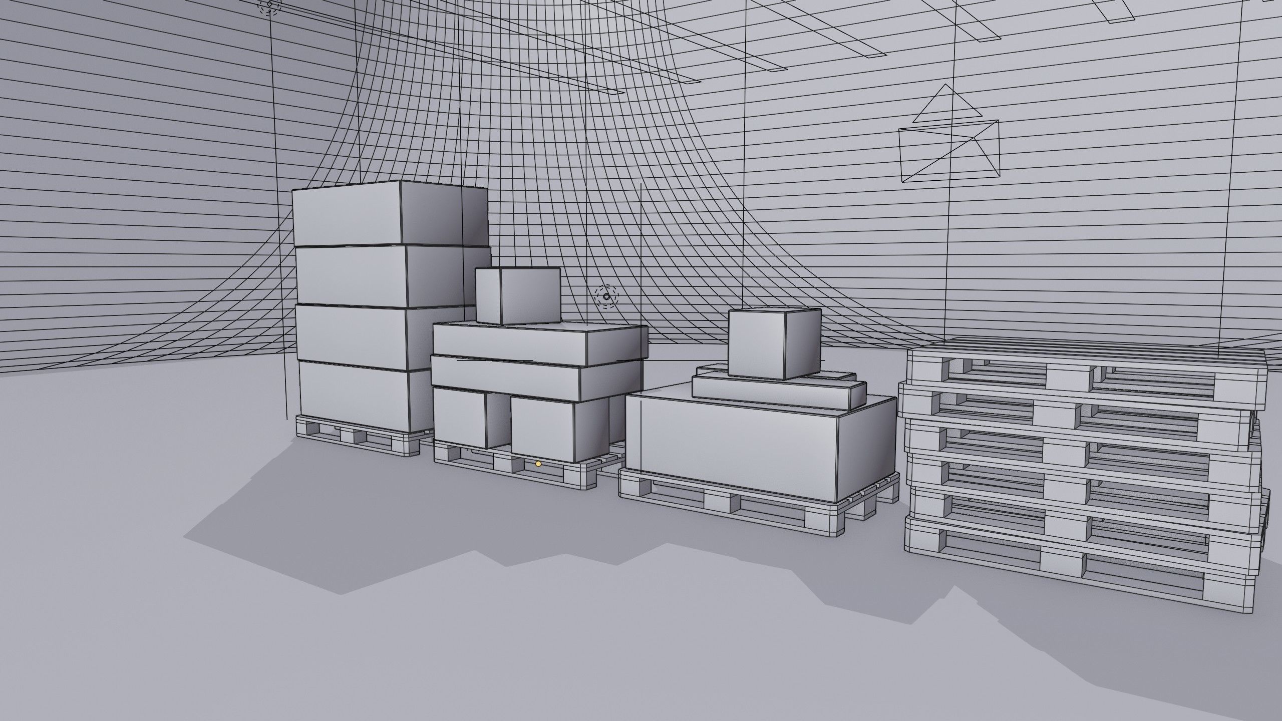 Wooden pallets with boxes - Pack 1 - Textured Low-poly 3D model_17