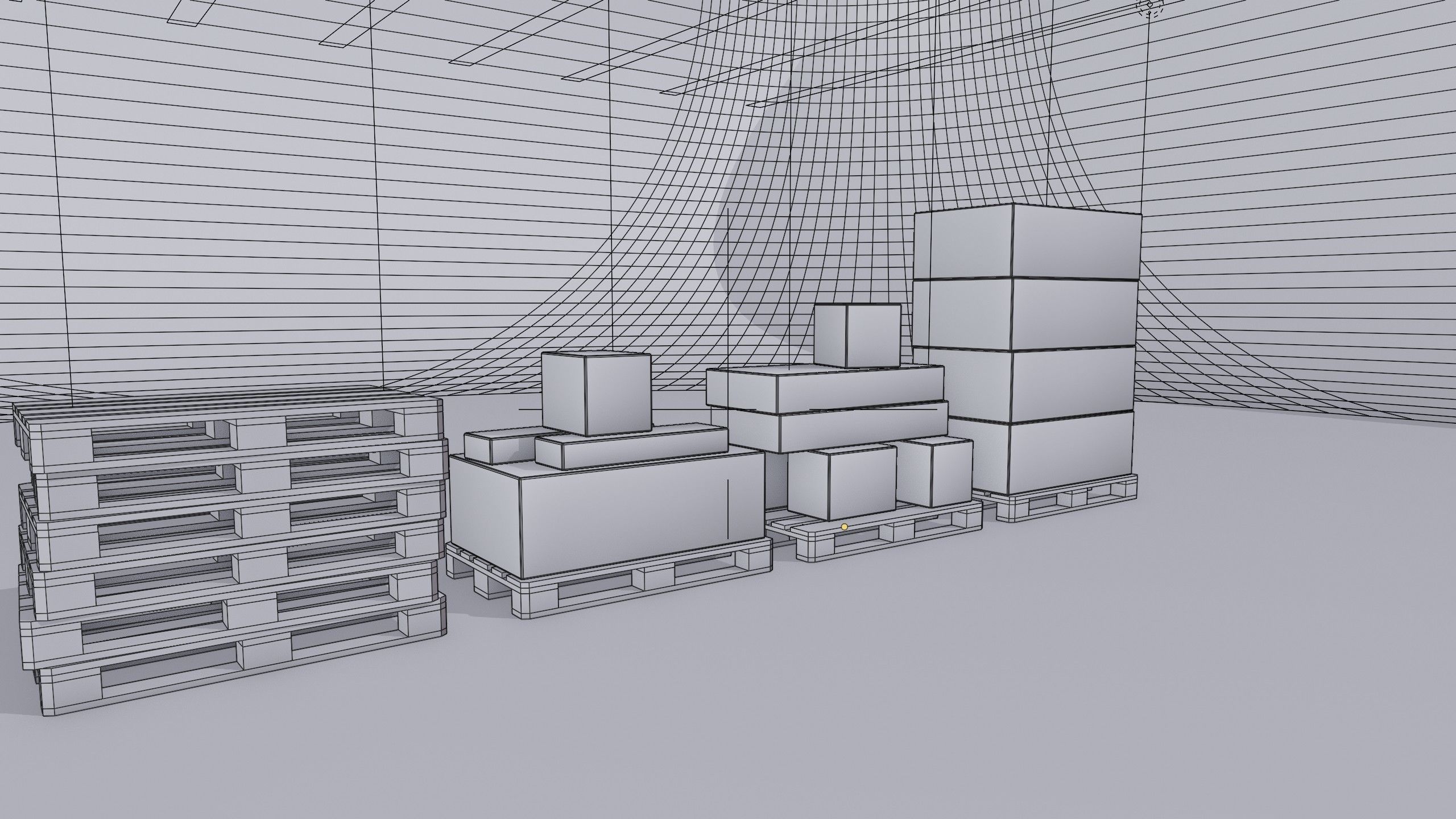 Wooden pallets with boxes - Pack 1 - Textured Low-poly 3D model_20