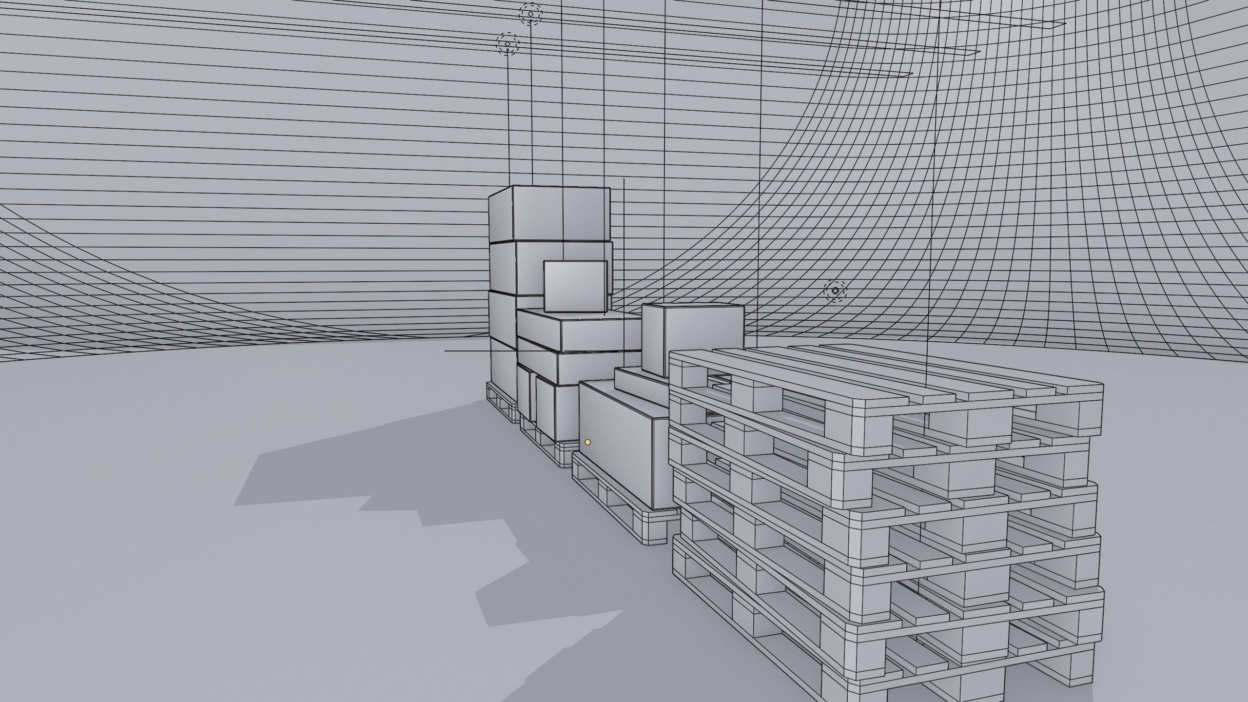 Wooden pallets with boxes - Pack 1 - Textured Low-poly 3D model_18