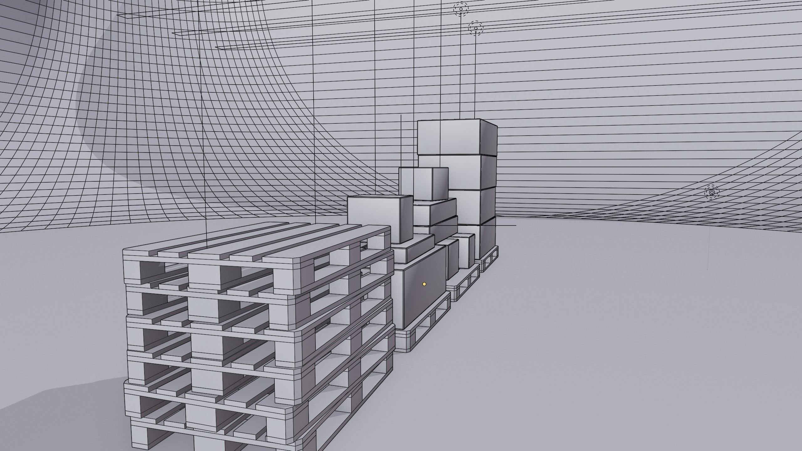 Wooden pallets with boxes - Pack 1 - Textured Low-poly 3D model_19