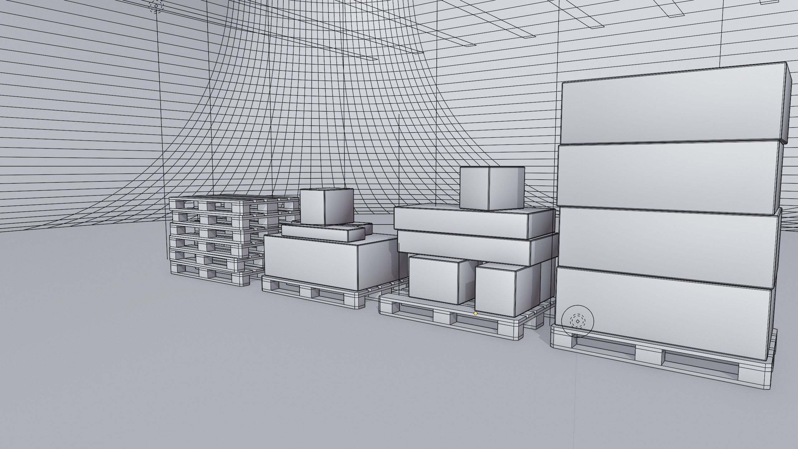 Wooden pallets with boxes - Pack 1 - Textured Low-poly 3D model_12