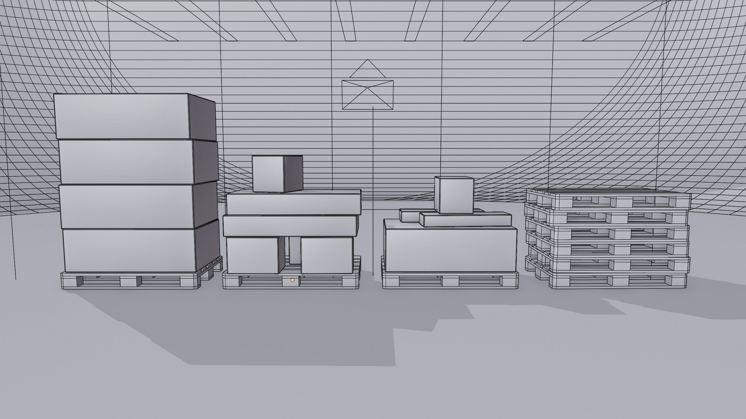 Wooden pallets with boxes - Pack 1 - Textured Low-poly 3D model_16