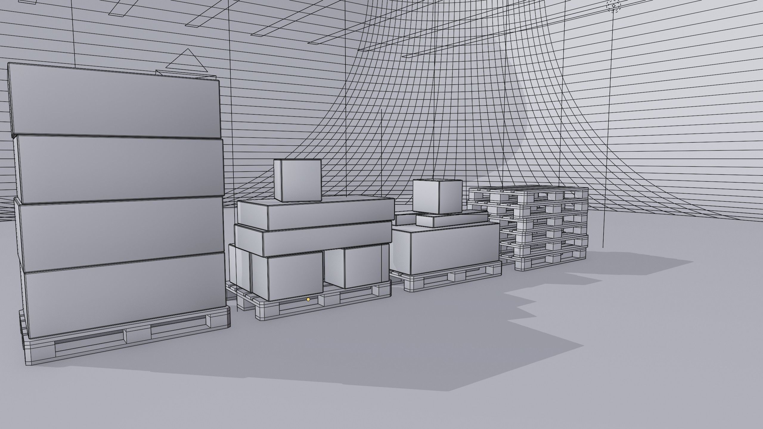 Wooden pallets with boxes - Pack 1 - Textured Low-poly 3D model_15