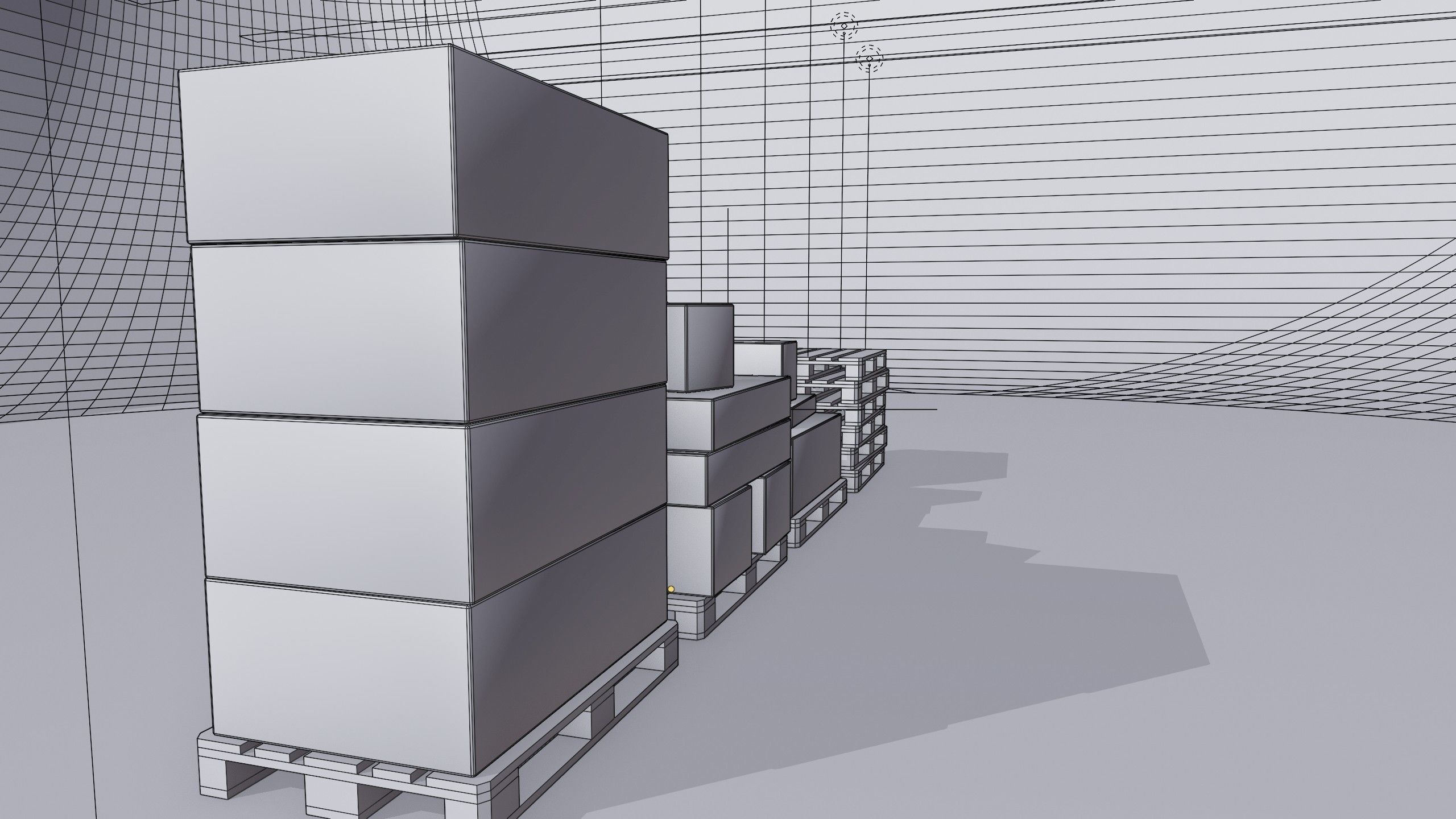 Wooden pallets with boxes - Pack 1 - Textured Low-poly 3D model_14